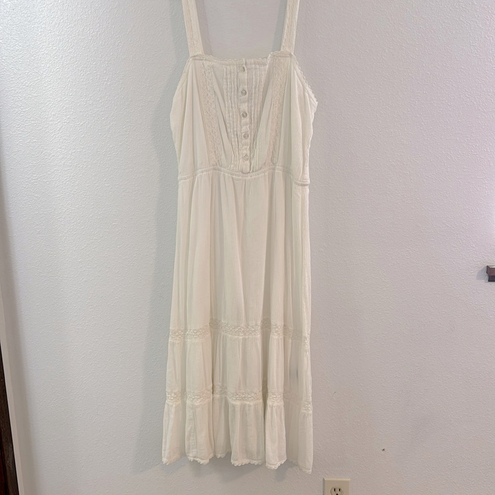 Aerie boho L women’s strapless cotton summer mid sized dress